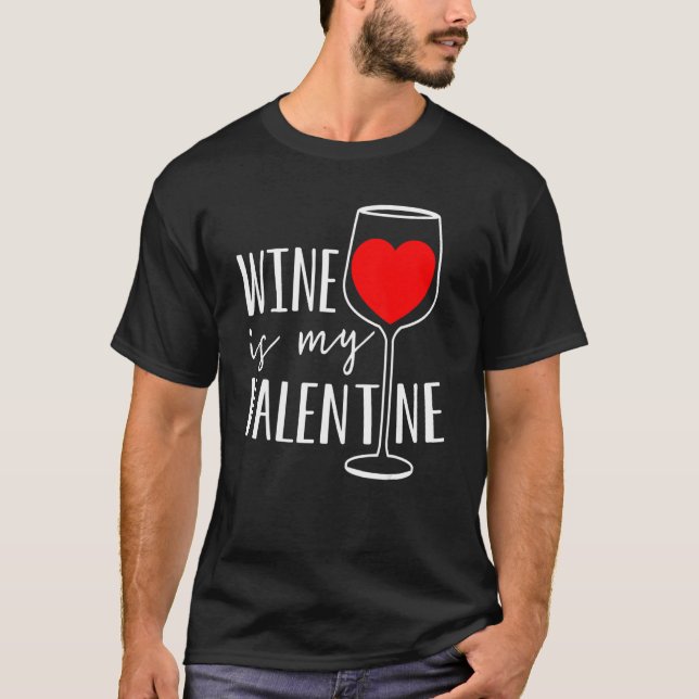 Vin är min Valentine Vin Heart Valentines day T Shirt (Framsida)