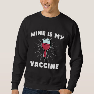 Vin är mitt vaccin lång ärmad tröja