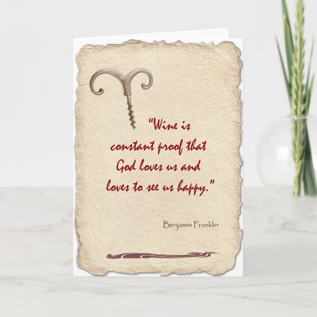 Vin är motståndskraftigt kort (Framsida)