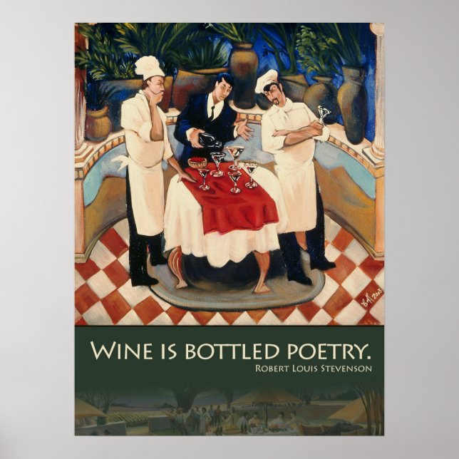 Vin är Poster poesi på flaska (Framsidan)