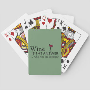 Vin är svaret på det lustiga vin citatet casinokort