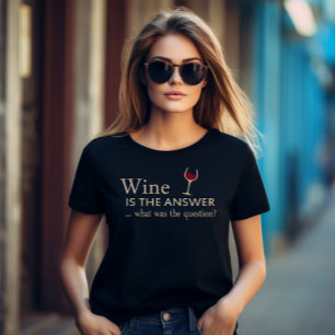 Vin är svaret på det lustiga vin citatet t shirt