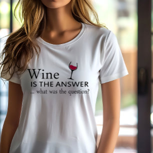 Vin är svaret på det lustiga vin citatet t shirt