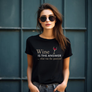 Vin är svaret på det lustiga vin citatet t shirt