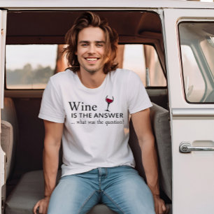 Vin är svaret på det lustiga vin citatet t shirt