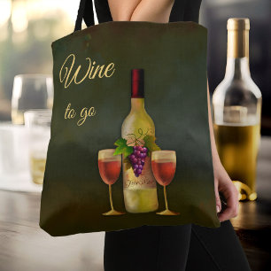 Vin att gå söt klassisk konst handledbag tygkasse