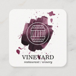 Vin Barrel Konstnärligt borstad Vinodling Fyrkantigt Visitkort