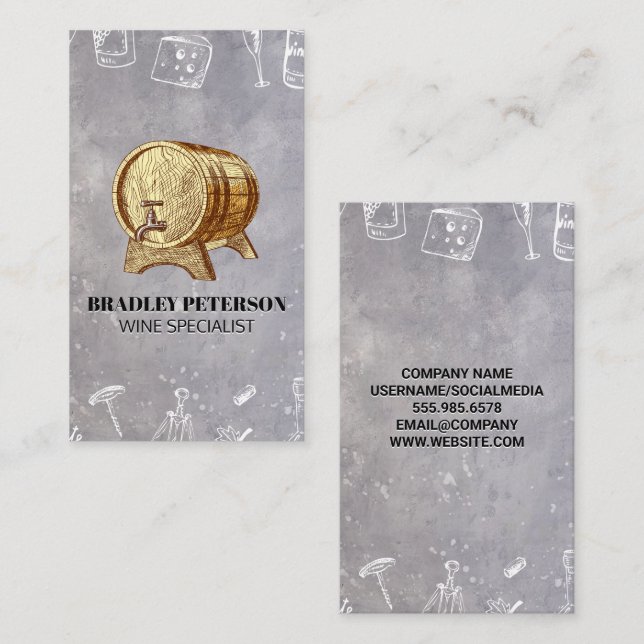 Vin Barrel | Sommelier Visitkort (Fram/baksida)