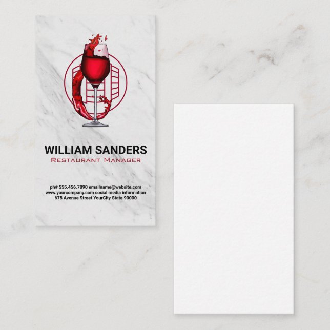 Vin Barrel | Vin Stänk Logotyp Visitkort (Fram/baksida)