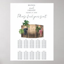 Vin Barrel Winery Vineyard Bröllop Sittplatsdiagra Poster