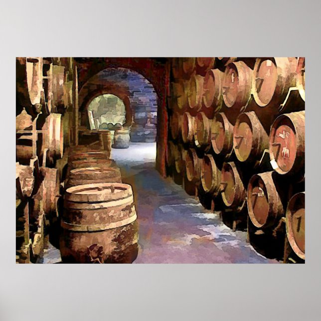 Vin Barrels i Vin Cellar Poster (Framsidan)