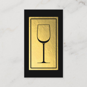 Vin Bartender Sommelier Faux Gold Foil Visitkort