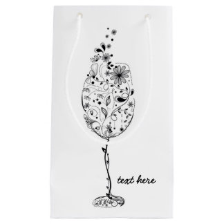 vin, blommigt, bröllop, födelsedagsfest Gift Bag