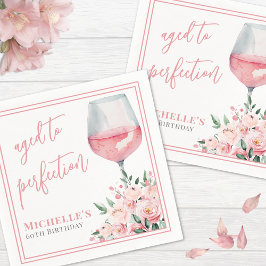 Vin Blommigt Födelsedagsfest Pappersservett