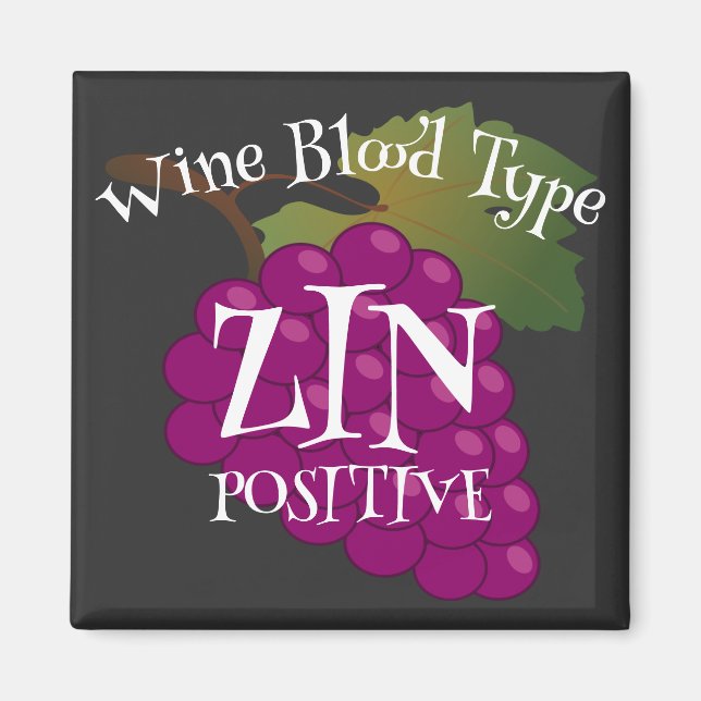 Vin Blood Typ Zin Positive eller ab negativ Magnet (Framsidan)