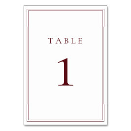 Vin Bordeaux Classic Minimalist Bordsnummer