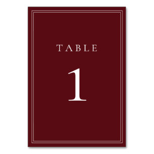 Vin Bordeaux Classic Minimalist Bordsnummer
