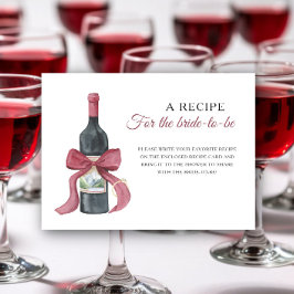 Vin bröllopsfest Recept för bruden att vara Tilläggskort