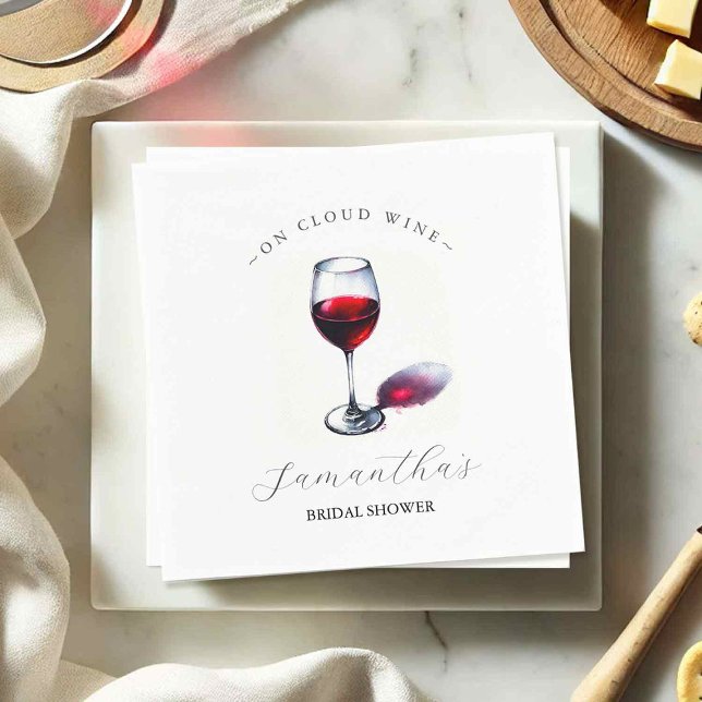 Vin Bröllopsfest Tema Pappersservett (Wine party cocktail napkins for a bridal shower theme. )