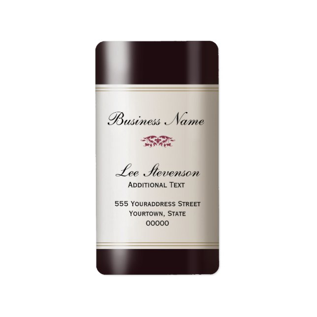 Vin Business Address Label Adressetikett (Framsidan)