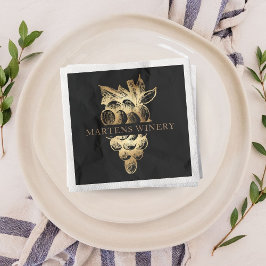 Vin Business Winery Elegant Guld Graps Pappersservett