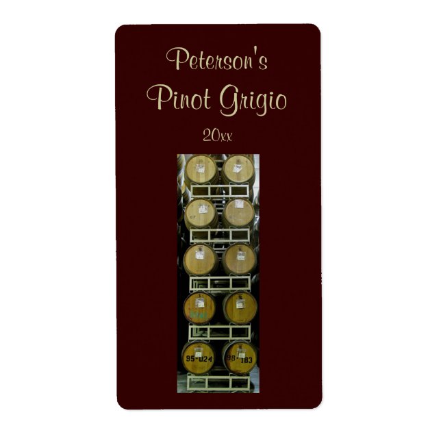 Vin Casks Homemade Vin-etikett Fraktsedel (Framsidan)