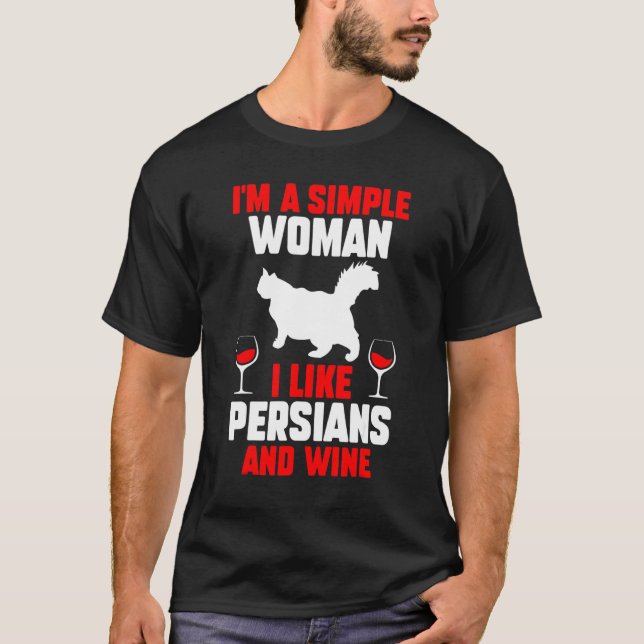 Vin Cat Persian T Shirt (Framsida)