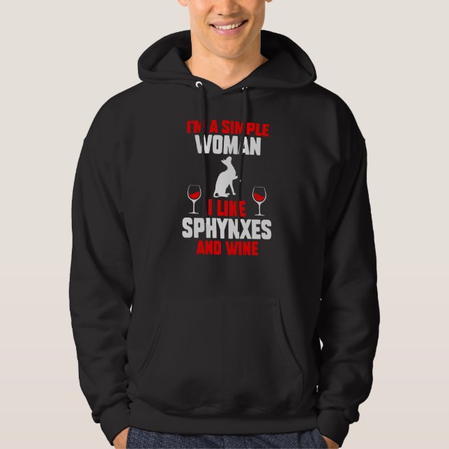 Vin Cat Sphynx Hoodie (Framsida)