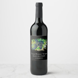 *~* Vin Cellar Grape Cluster Vineyard AR21 Winery Vinflaska Etikett
