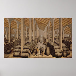Vin Cellar vid Jerez de la Frontera Poster
