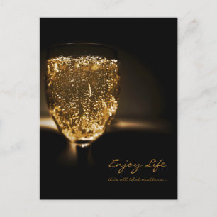 Vin Champagne inspirationcitationLife Vykort