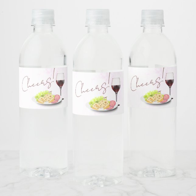 Vin & Charkuteri Bröllopsdusch Vattenflaskor Etikett (Flaskor)