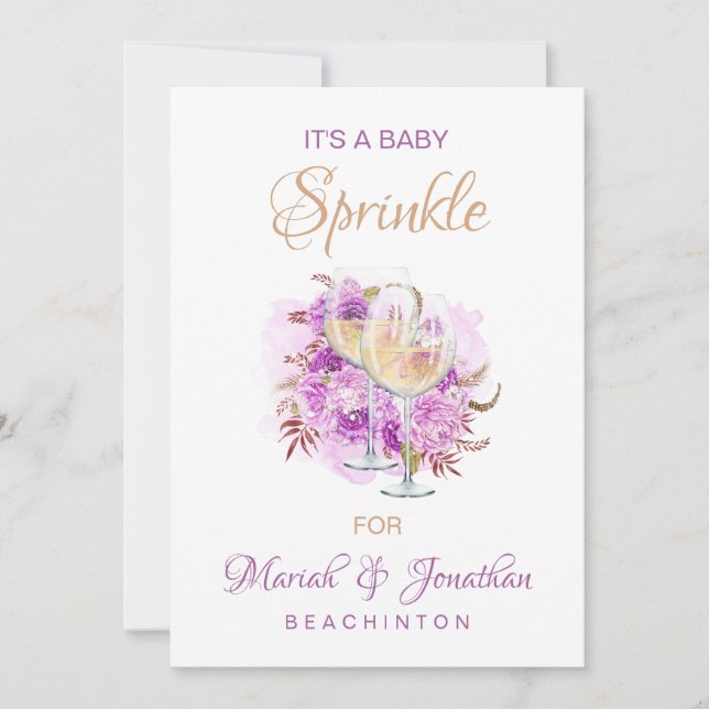 *~* Vin Cheese Baby SPRINKLE Shower Inbjudningar (Framsida)