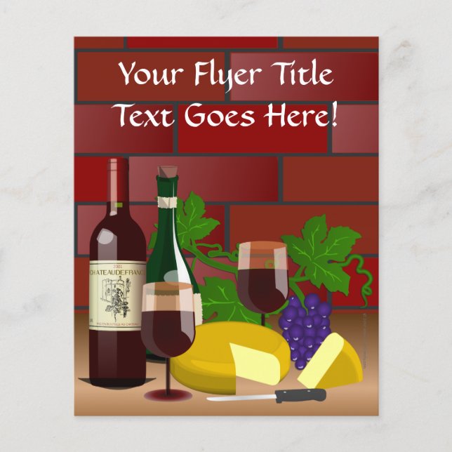 Vin Cheese Bord Scene Flygblad (Framsidan)