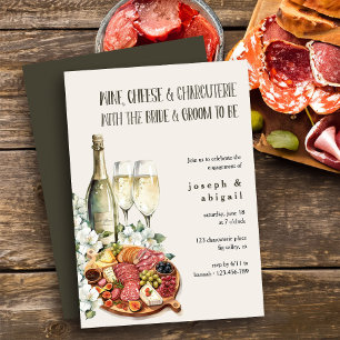 Vin Cheese Charcuterie Par Förlovningsfest Inbjudningar