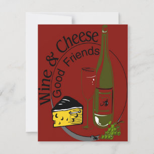 Vin Cheese Friends Inbjudningar