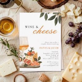Vin & Cheese Par Shower Inbjudningar
