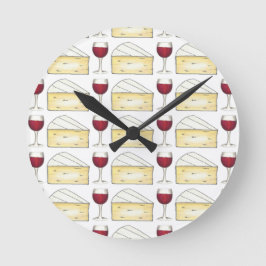 Vin Cheese Red Vin Glass Brie Foodie Winery Rund Klocka