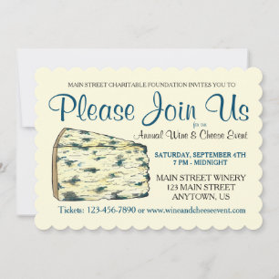 Vin Cheese Taste Cocktail Party Stilton Blue Inbjudningar