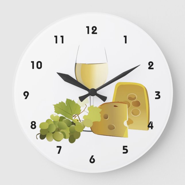 Vin & Cheese Wall Clock Stor Klocka (Framsida)