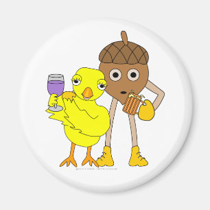 Vin Chick Beer Nöt Magnet
