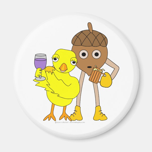Vin Chick Beer Nöt Magnet (Framsidan)