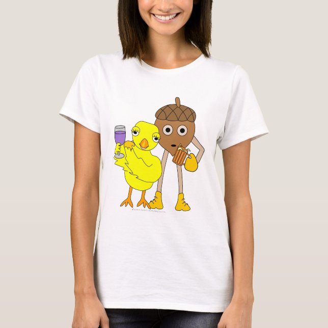 Vin Chick Beer Nöt T Shirt (Framsida)