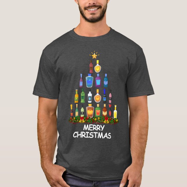 Vin Christmasree God jul kompisar T Shirt (Framsida)