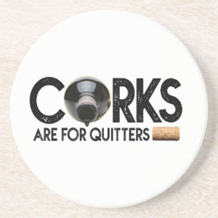 Vin citerar "Kork for Quitters" Sandstone Underläg Underlägg