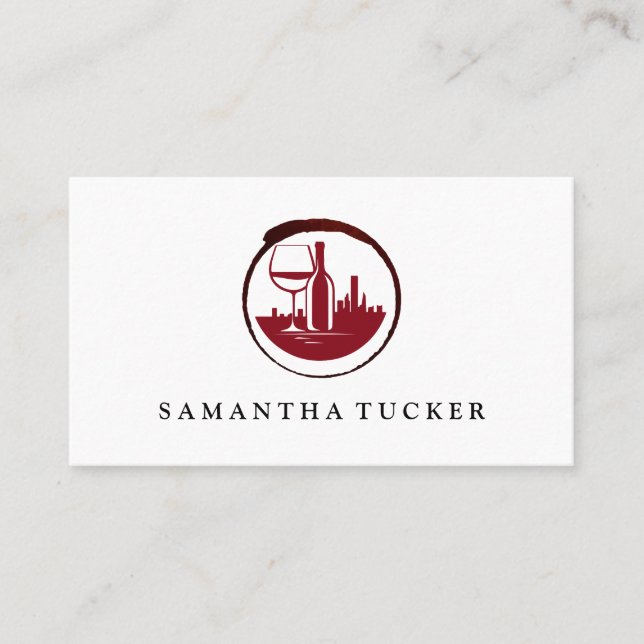 Vin City Red Logotyp | Vineyard Gods Winery Visitkort (Framsida)