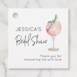Vin Cocktail Rosa Bröllopsdusch Förmånsetiketter Gåvor Etiketter