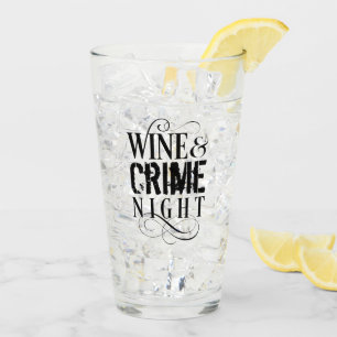 Vin & Crime Natt - Lustigt brott Glass Glaskopp