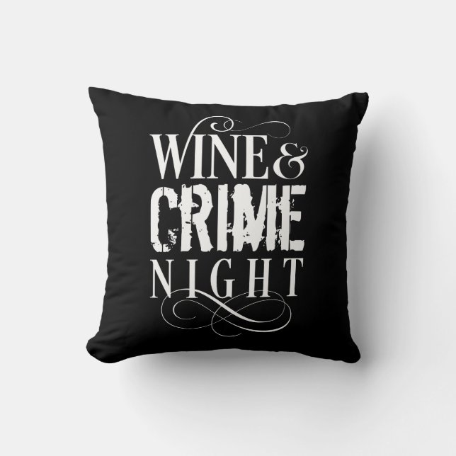 Vin & Crime Night - lustig verklig brottslighet Kudde (Framsida)