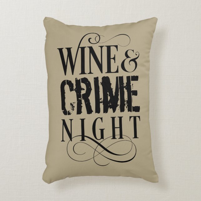 Vin & Crime Night - Lustigt brott Accent Pillo Prydnadskudde (Framsidan(Vertikal))